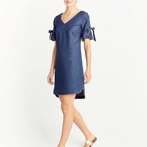 NWT J.Crew Denim Tie-Sleeve Dress XXS